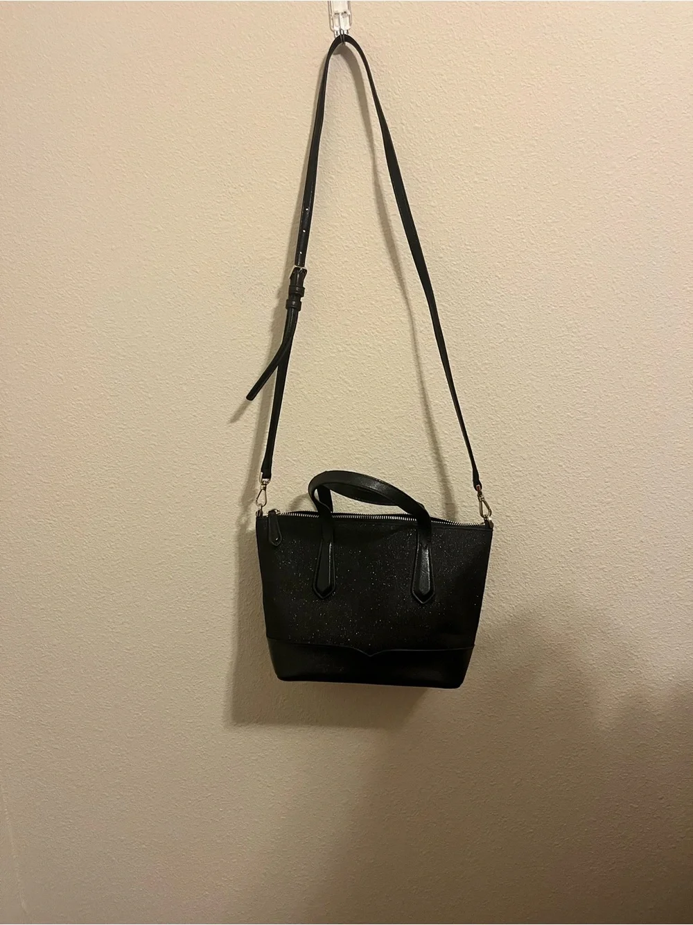 Kate Spade Lola Glitter Satchel, Black NWOT